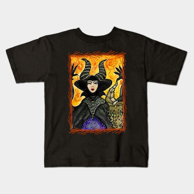 Maleficent The Dark Fairy Kids T-Shirt by ArtisticEnvironments